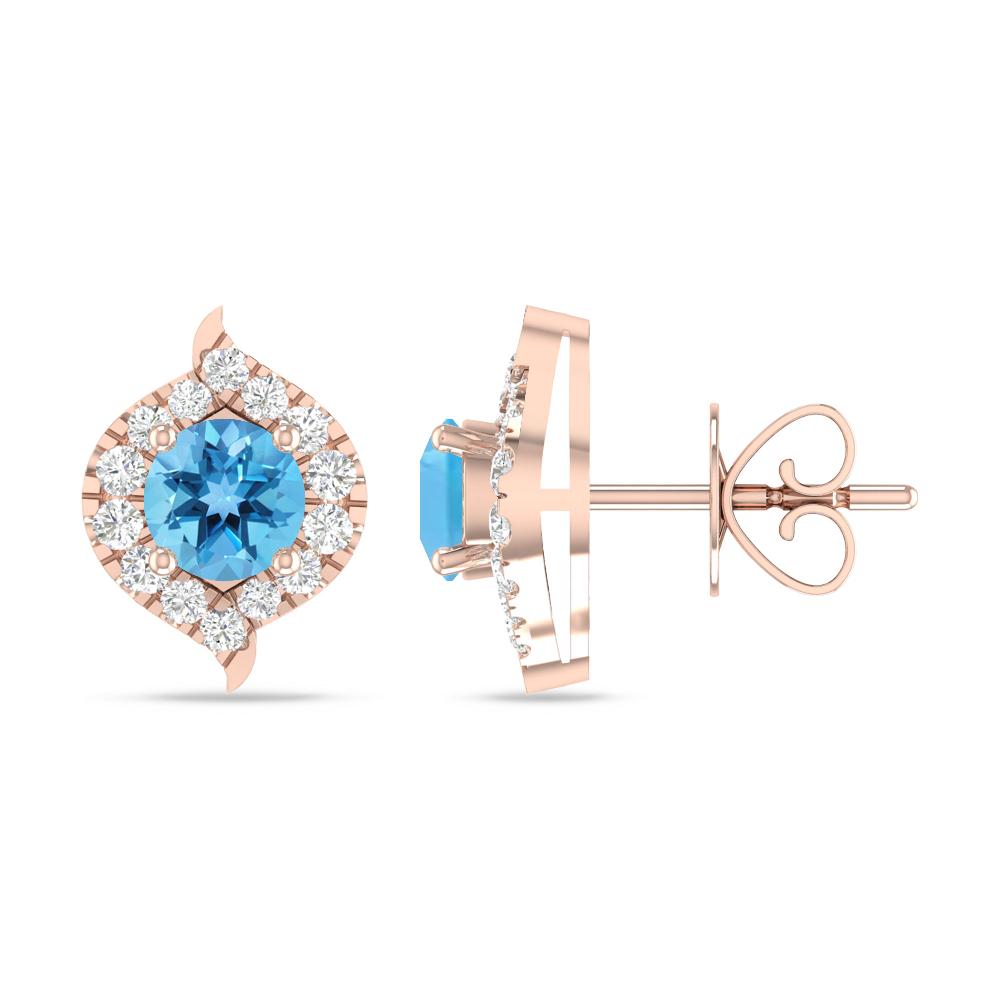 Rose Gold - Blue Topaz