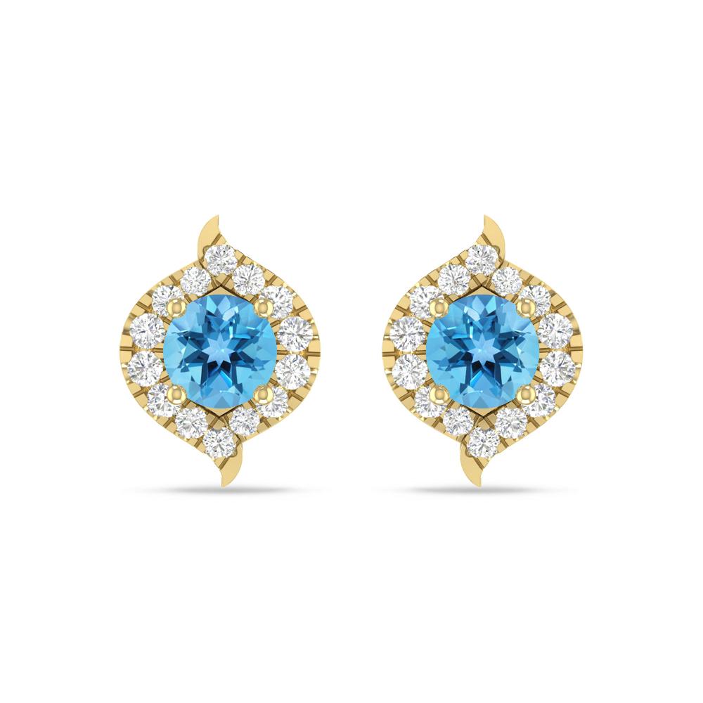Yellow Gold - Blue Topaz