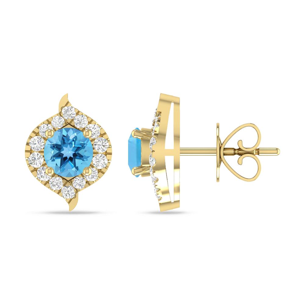 Yellow Gold - Blue Topaz