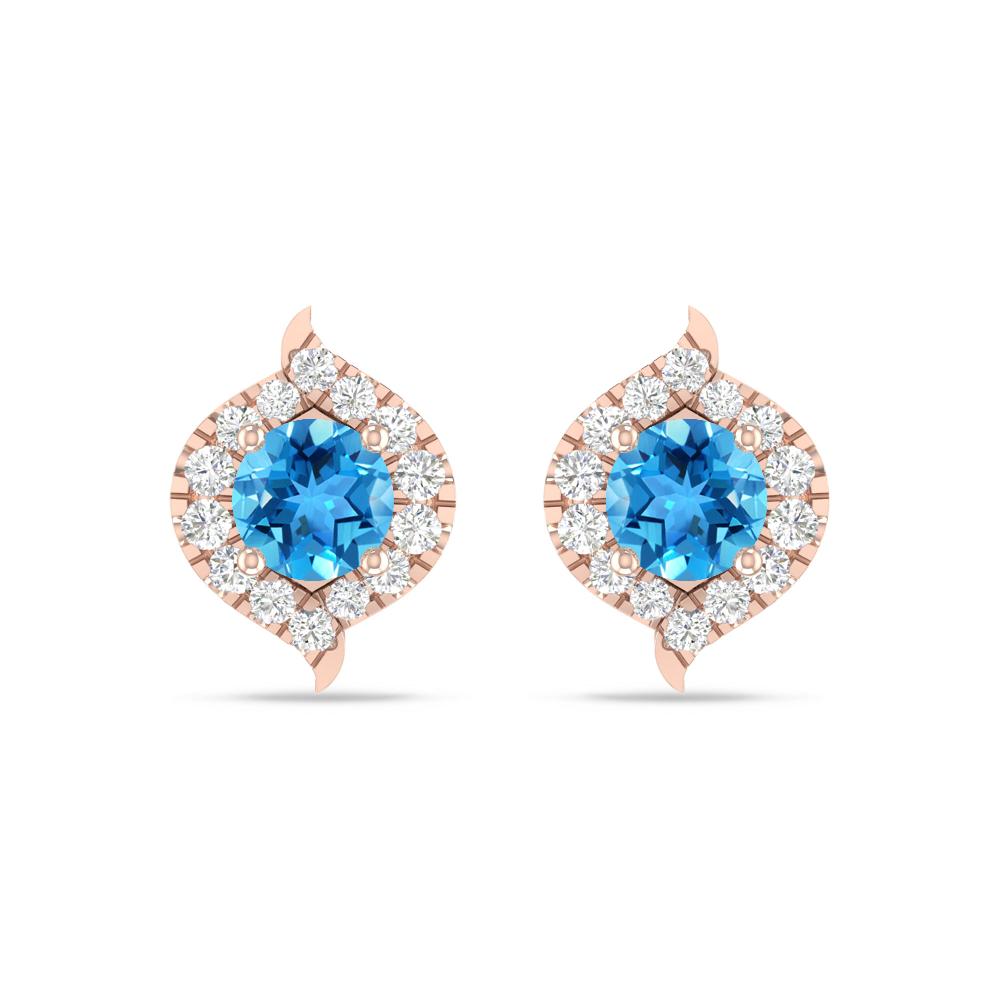 Rose Gold - Blue Topaz