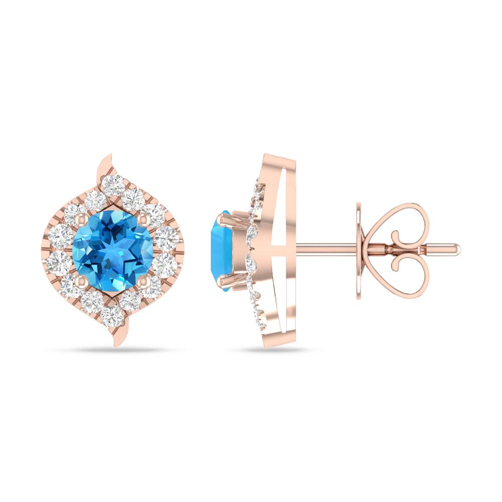 Rose Gold - Blue Topaz