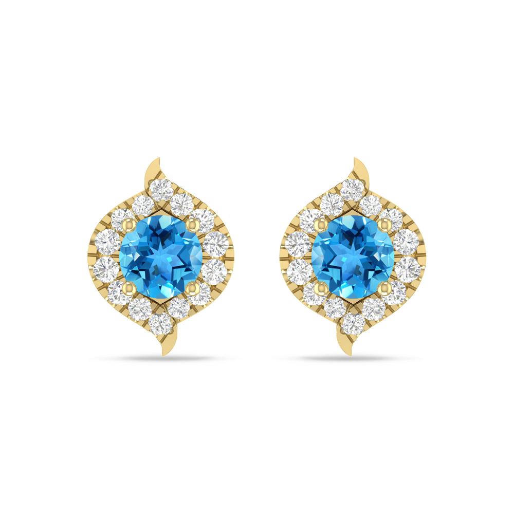 Yellow Gold - Blue Topaz