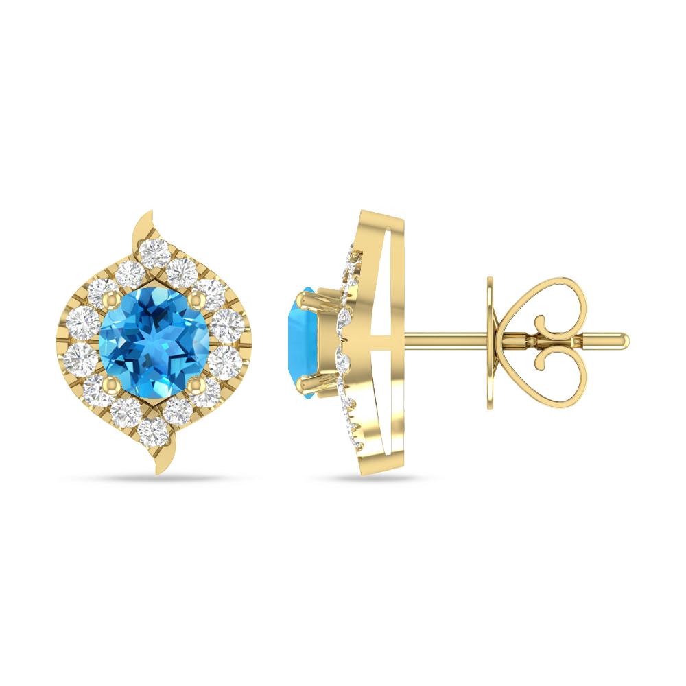 Yellow Gold - Blue Topaz