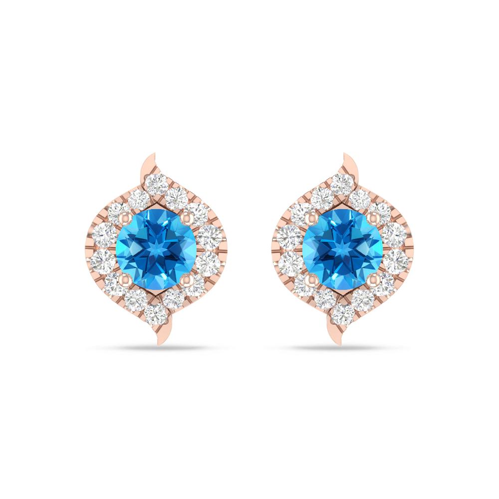 Rose Gold - Blue Topaz