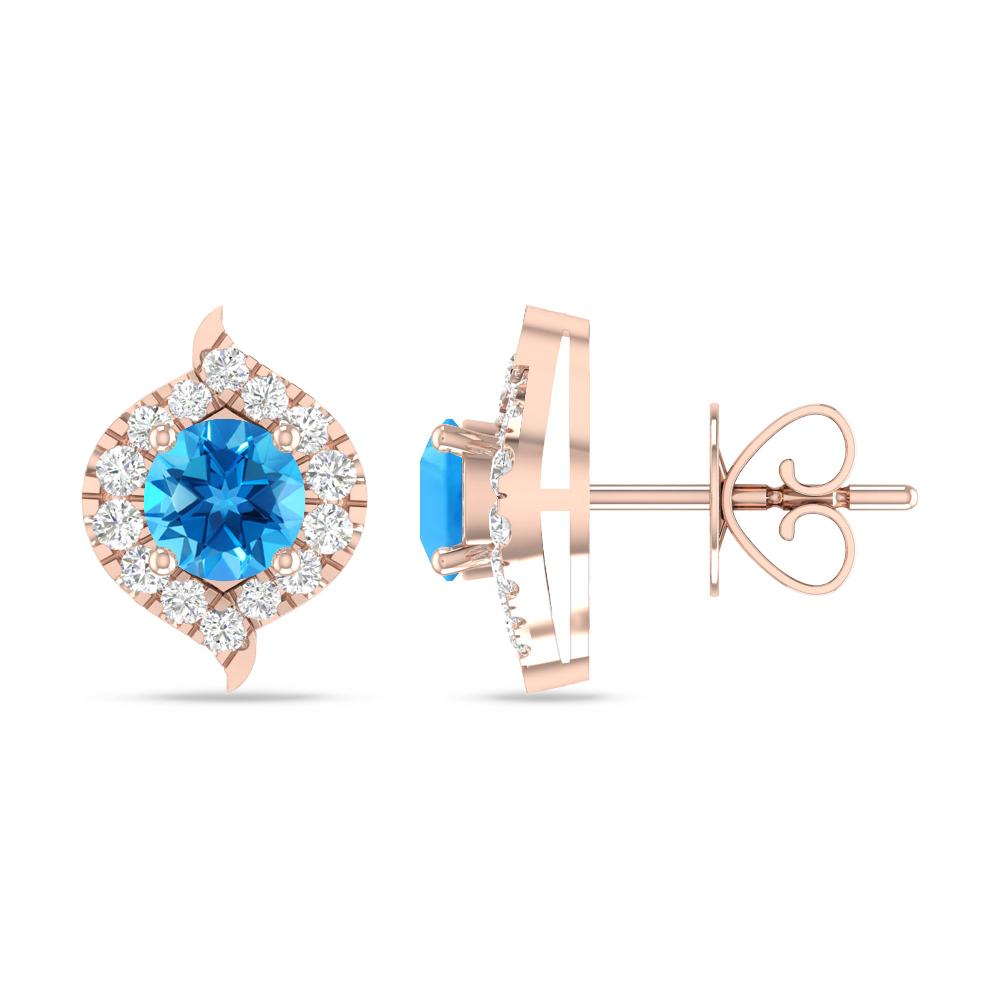 Rose Gold - Blue Topaz