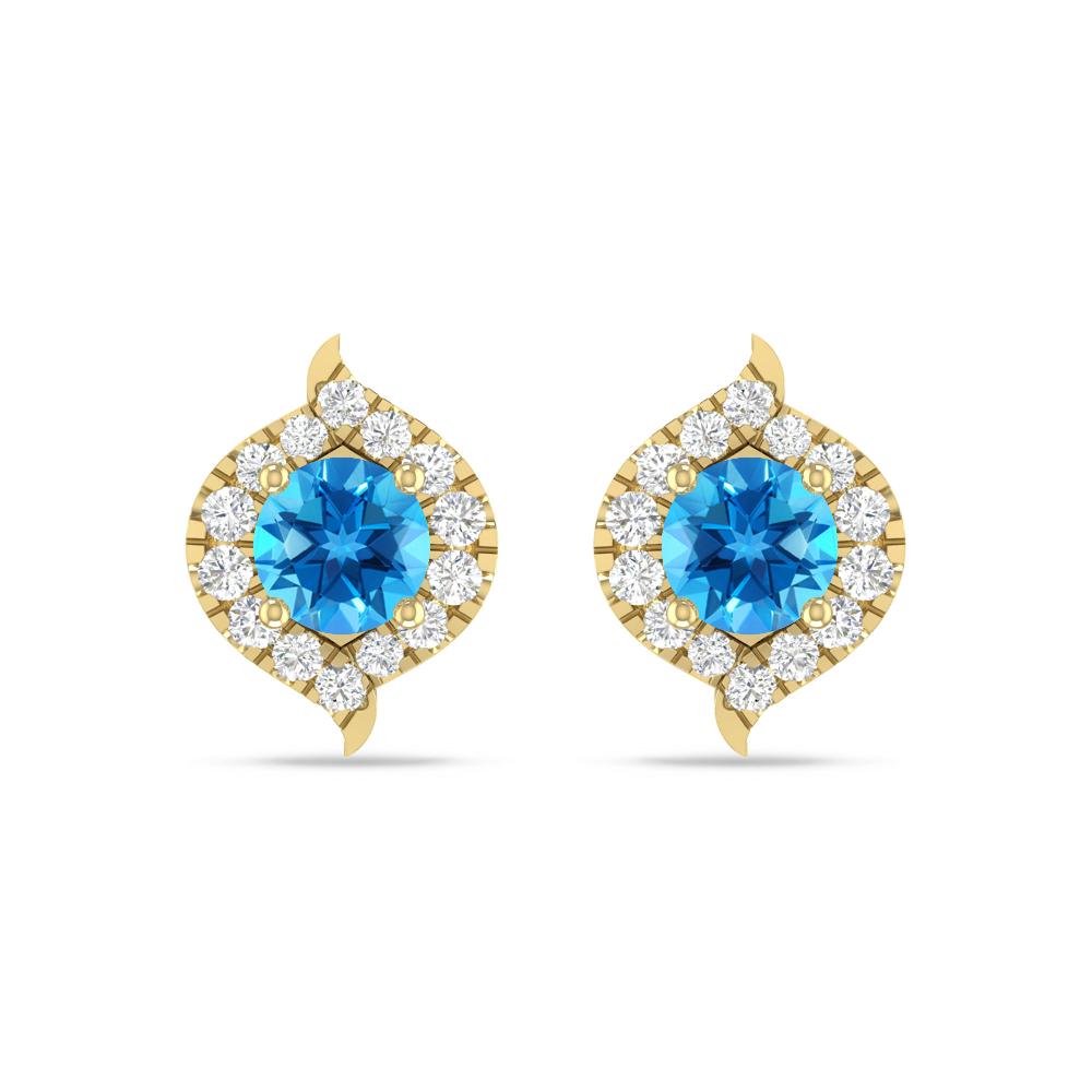 Yellow Gold - Blue Topaz