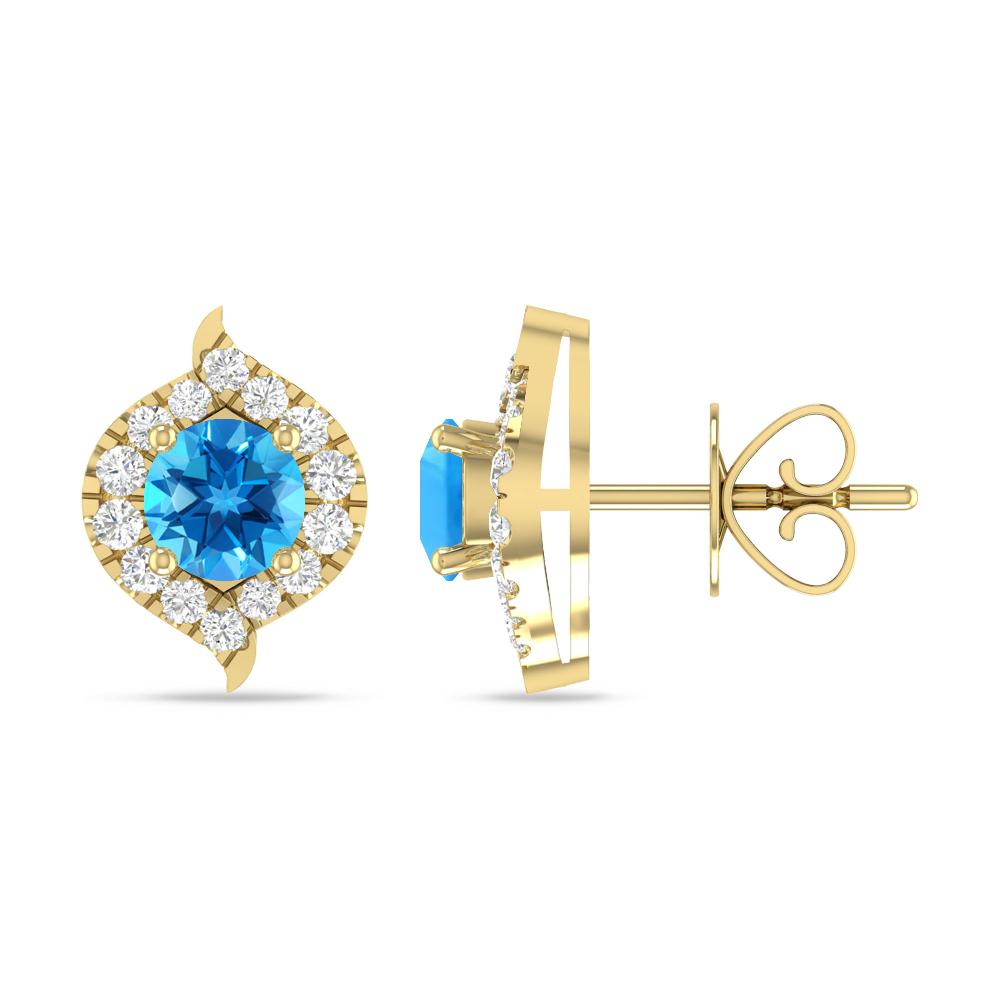 Yellow Gold - Blue Topaz