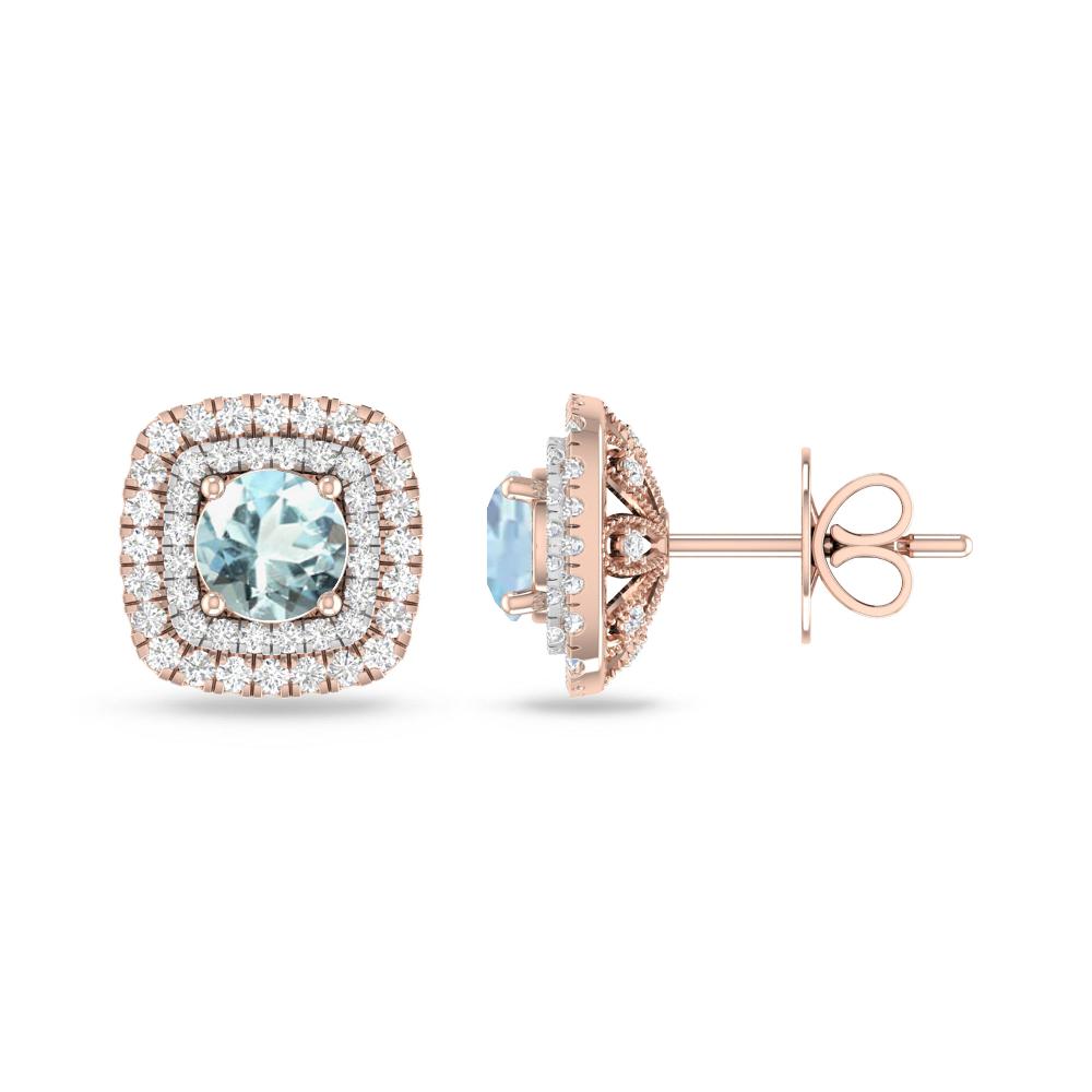 Rose Gold - Aquamarine
