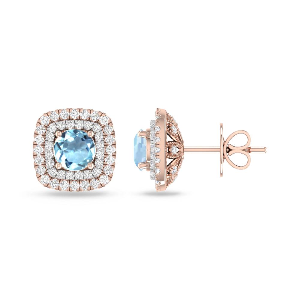 Rose Gold - Aquamarine