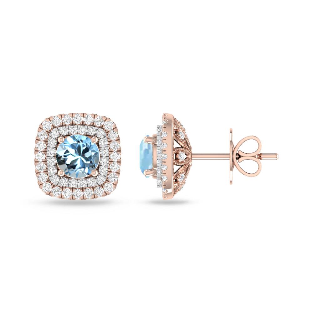 Rose Gold - Aquamarine