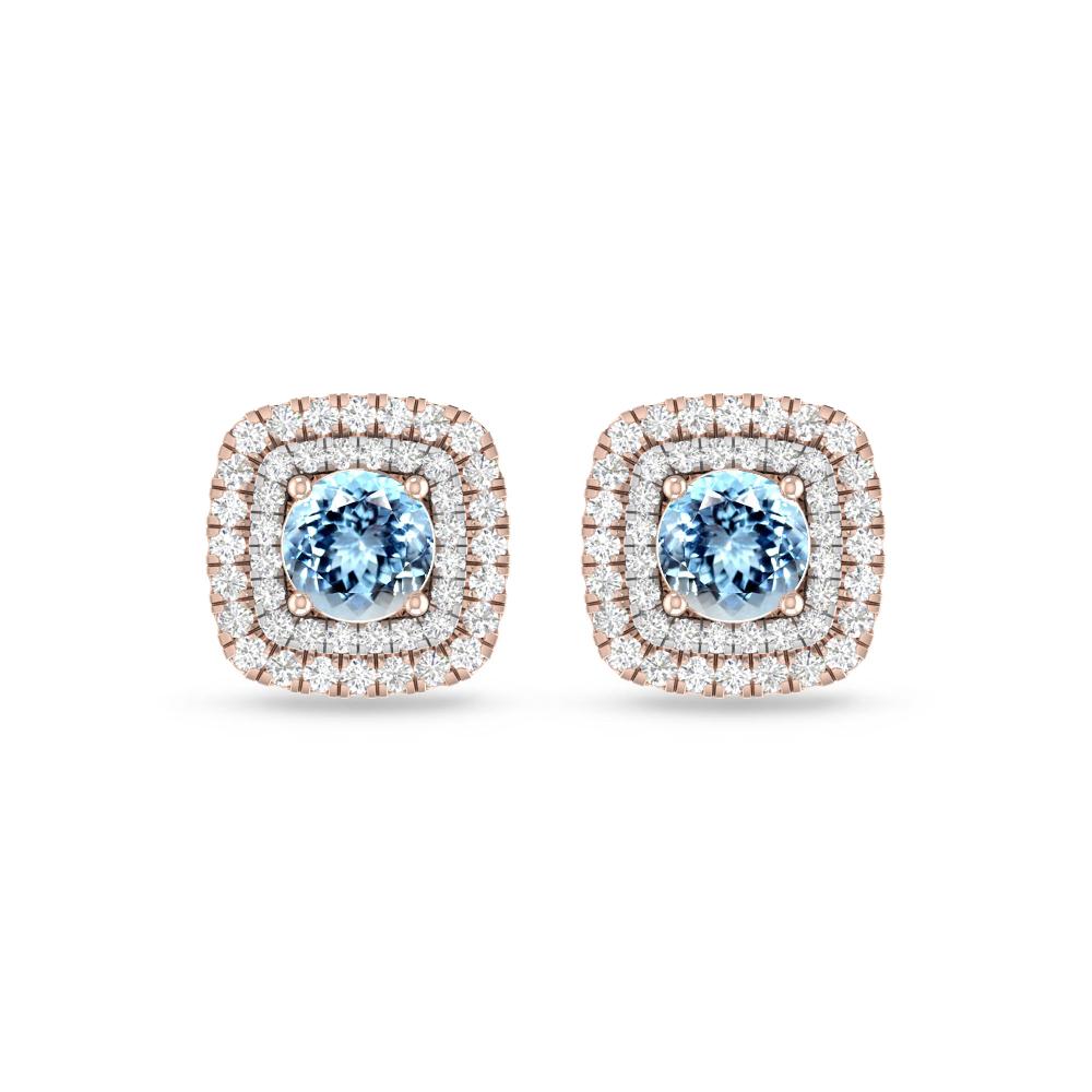Rose Gold - Aquamarine