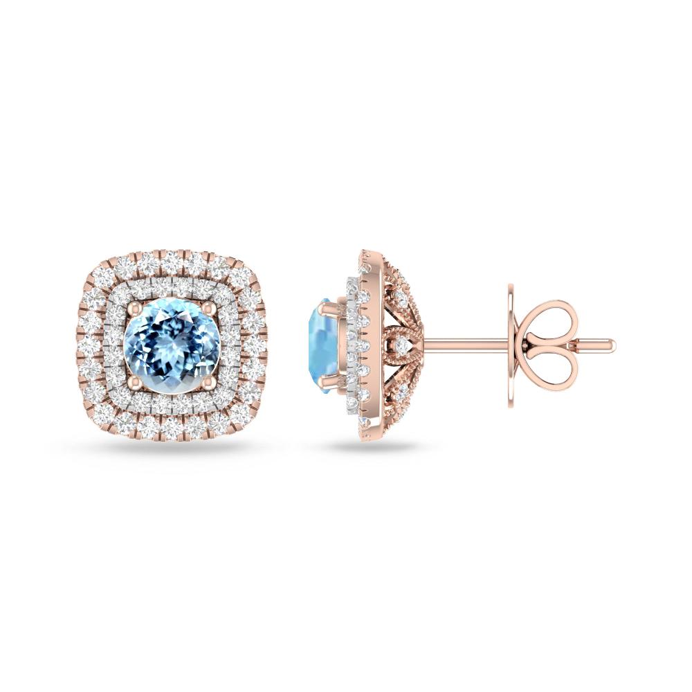 Rose Gold - Aquamarine