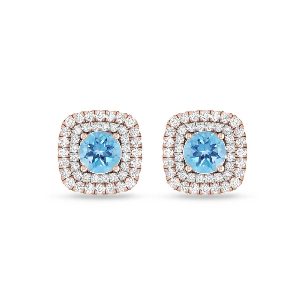 Rose Gold - Blue Topaz