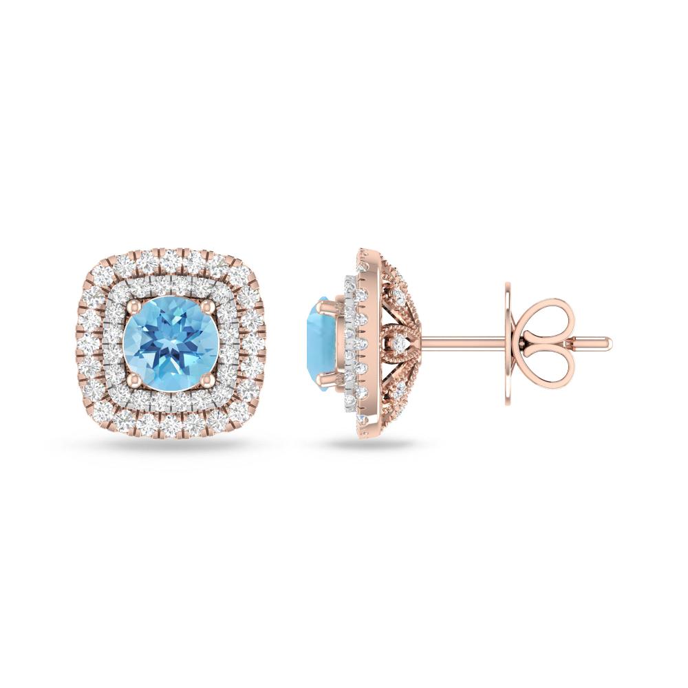 Rose Gold - Blue Topaz