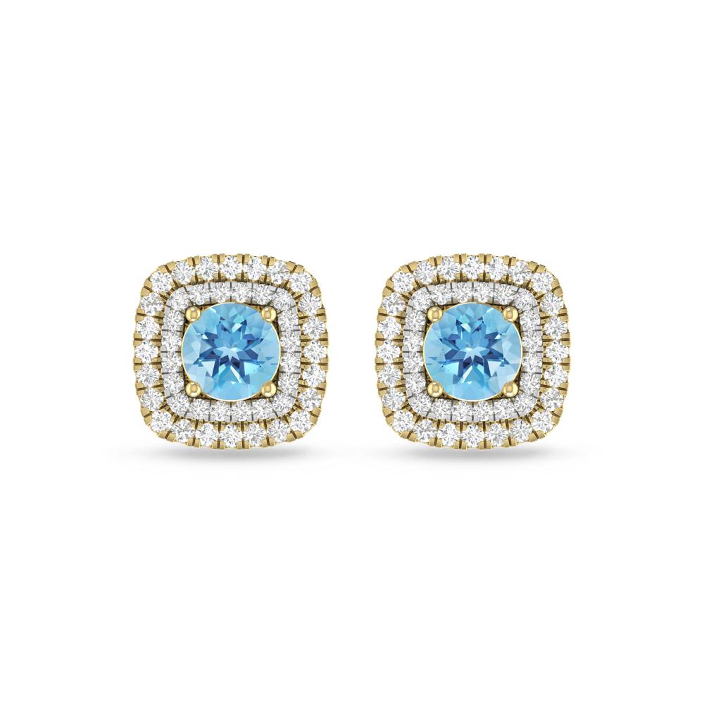 Yellow Gold - Blue Topaz