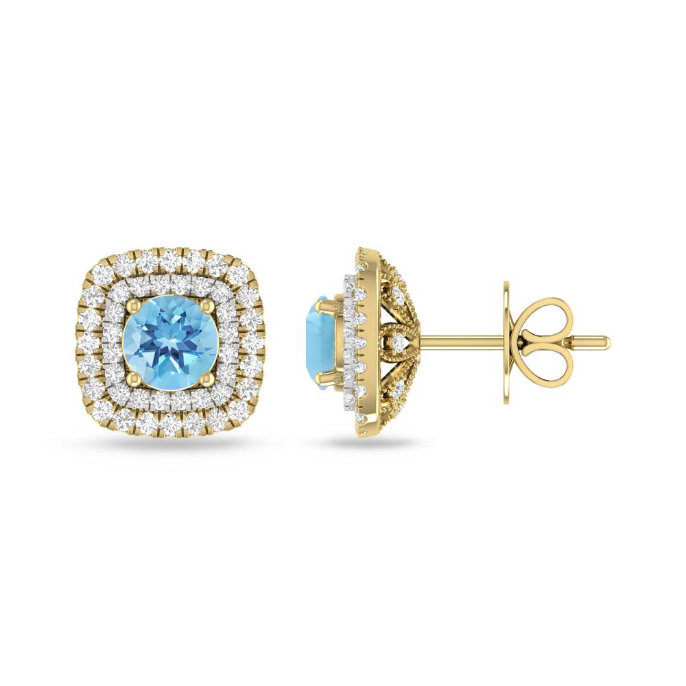 Yellow Gold - Blue Topaz