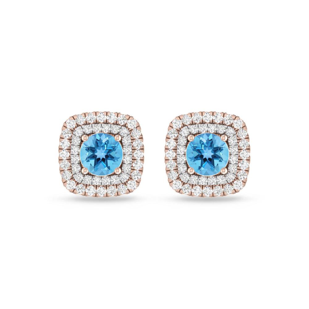 Rose Gold - Blue Topaz