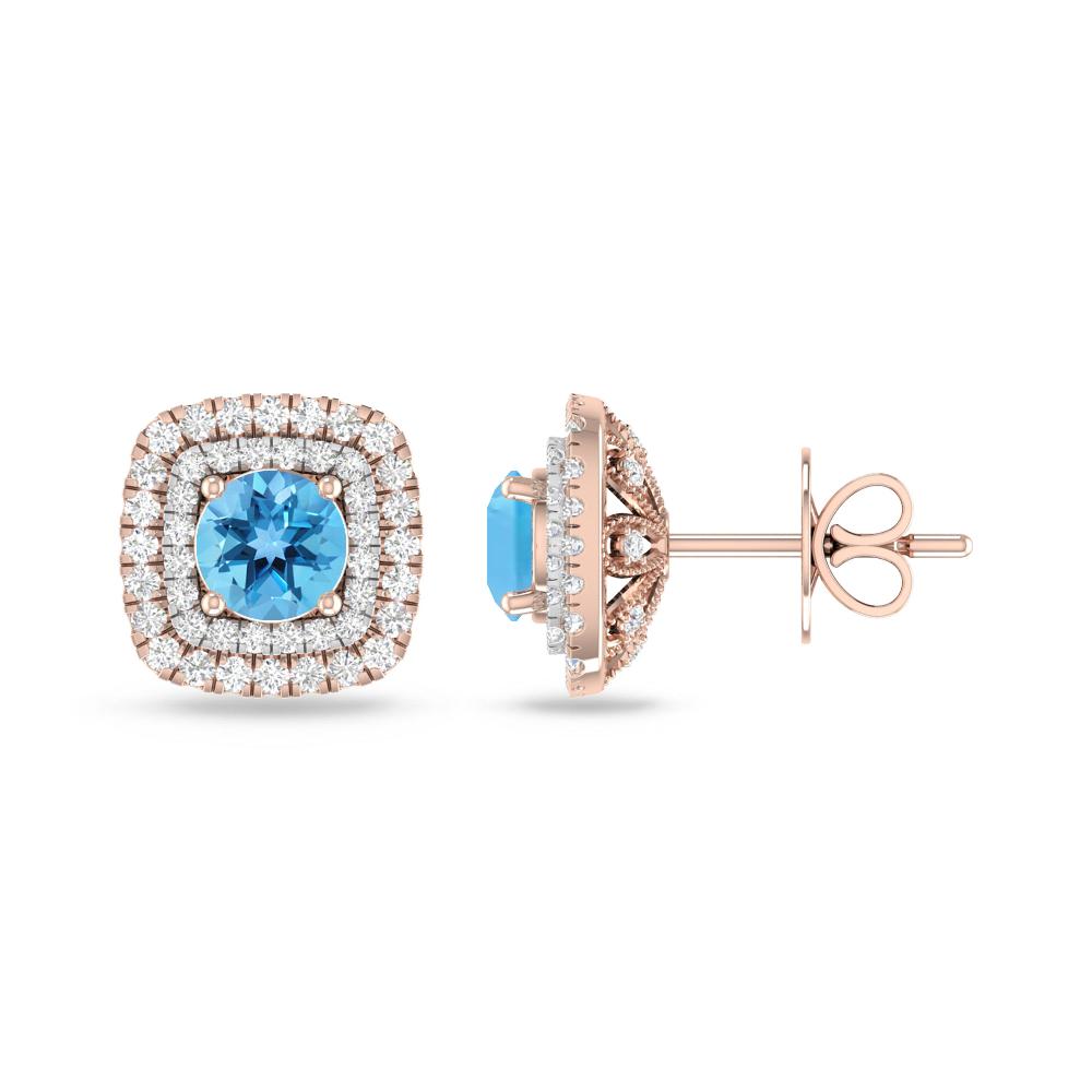 Rose Gold - Blue Topaz