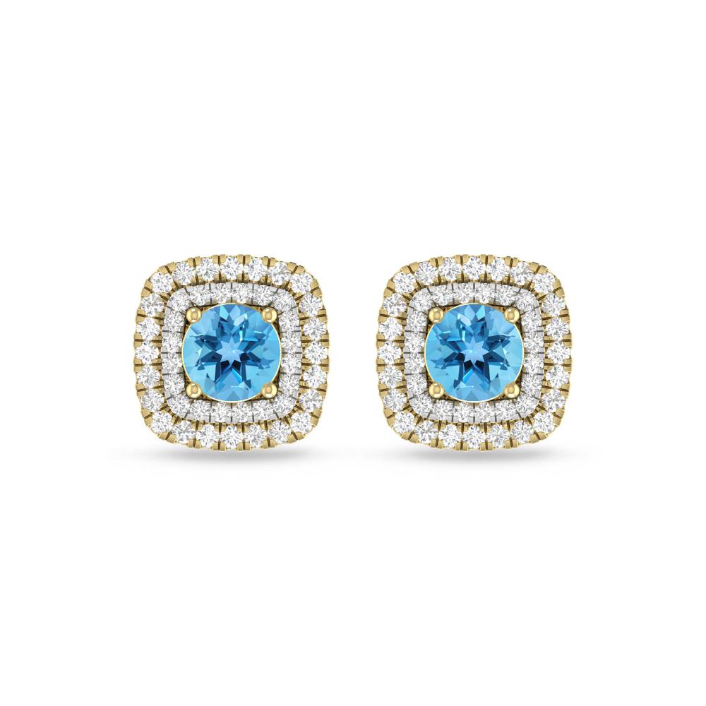 Yellow Gold - Blue Topaz