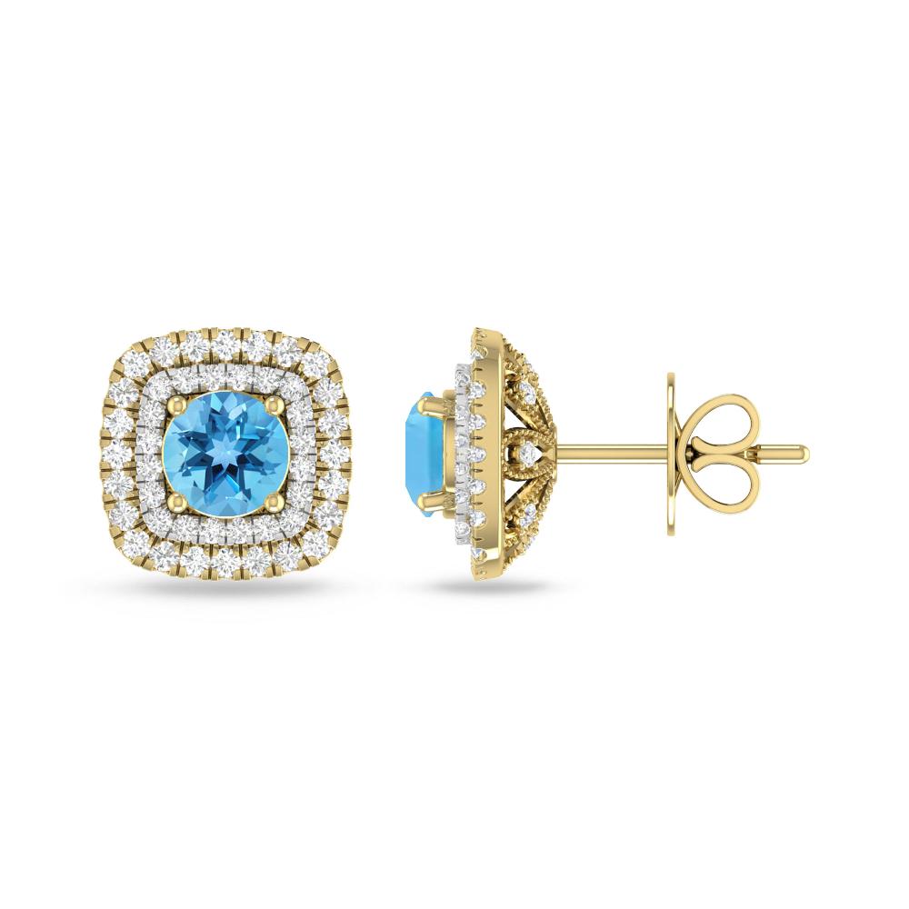 Yellow Gold - Blue Topaz