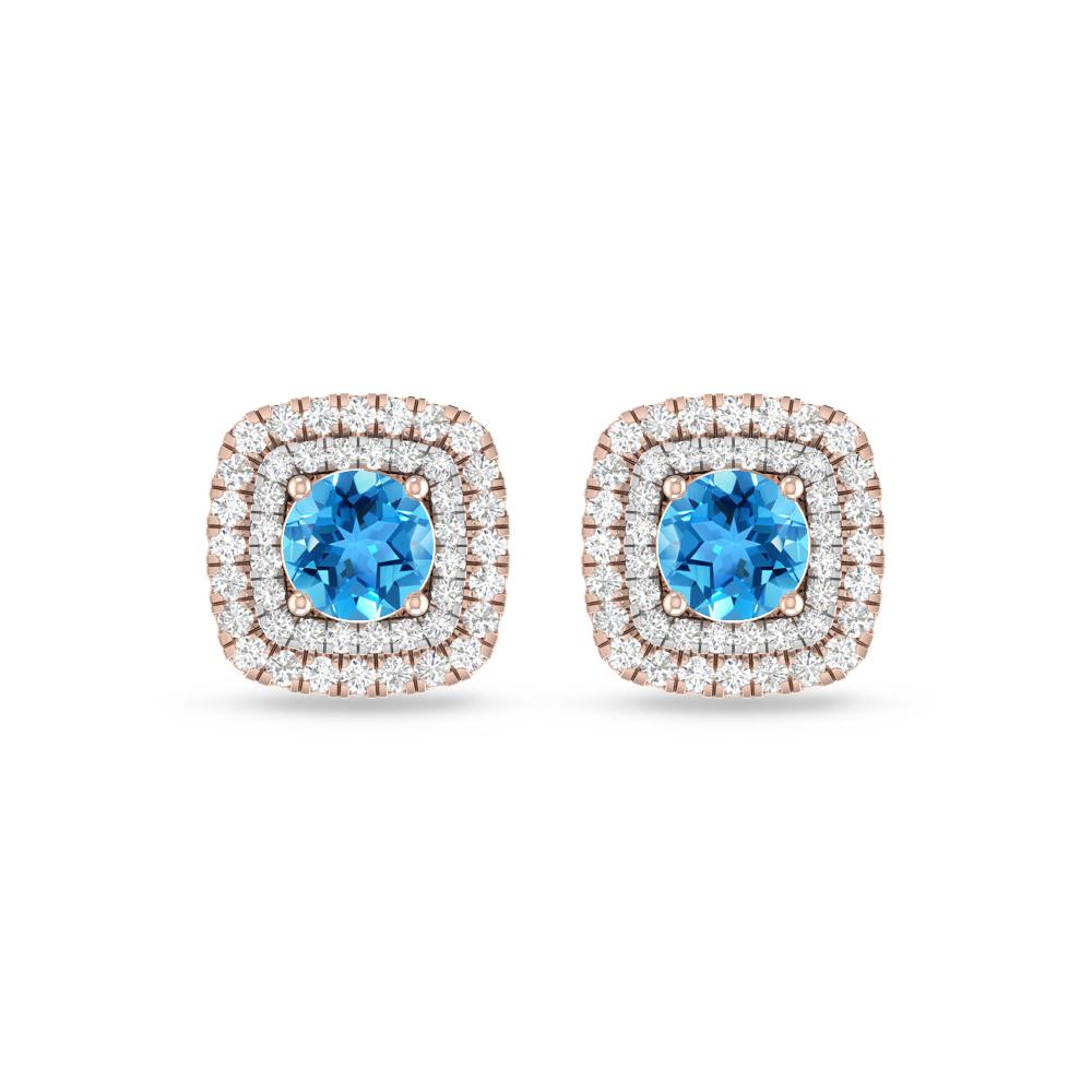 Rose Gold - Blue Topaz