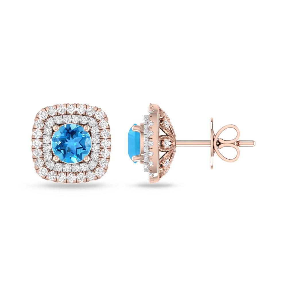 Rose Gold - Blue Topaz