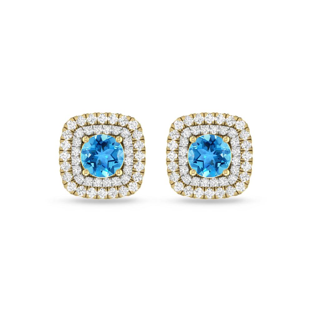 Yellow Gold - Blue Topaz
