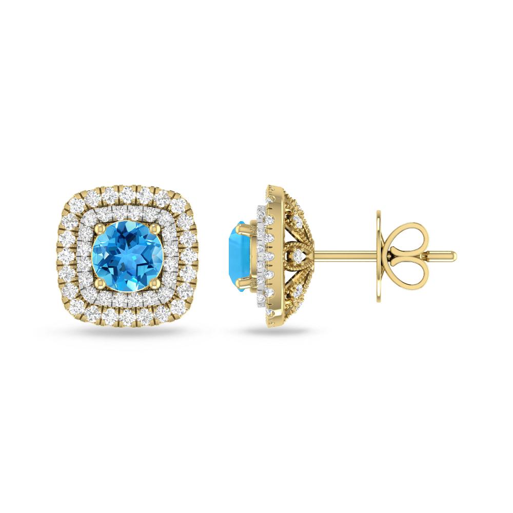 Yellow Gold - Blue Topaz