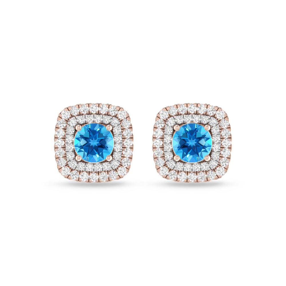 Rose Gold - Blue Topaz