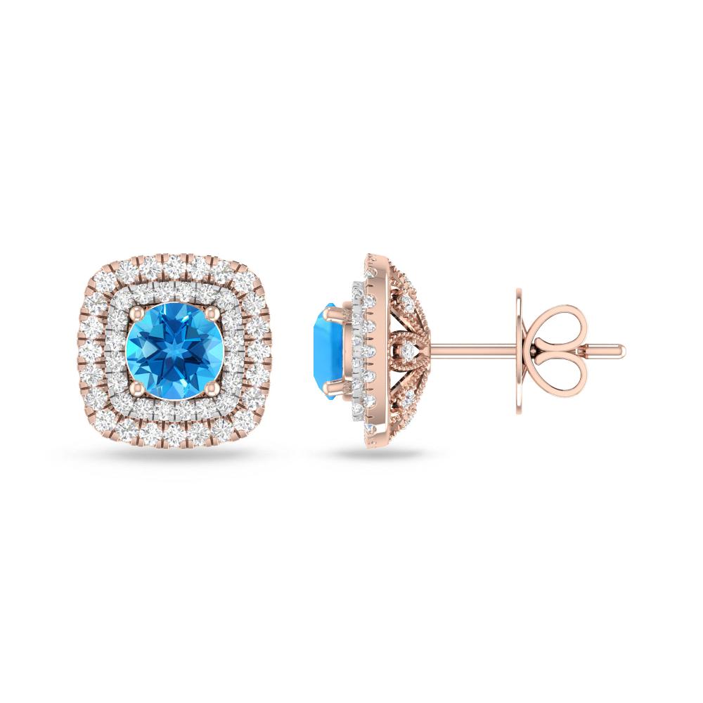 Rose Gold - Blue Topaz