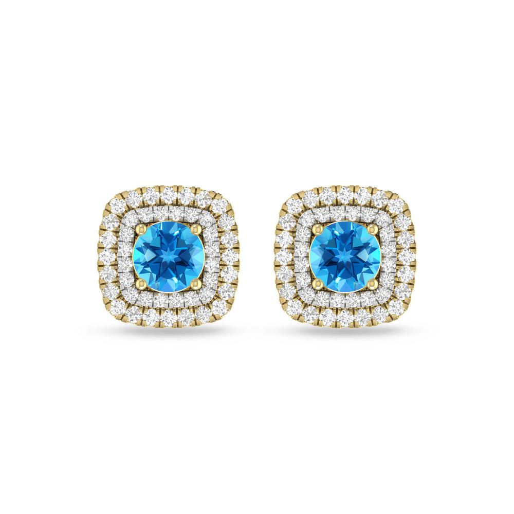 Yellow Gold - Blue Topaz