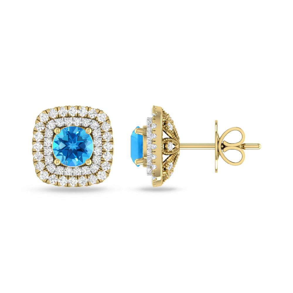 Yellow Gold - Blue Topaz