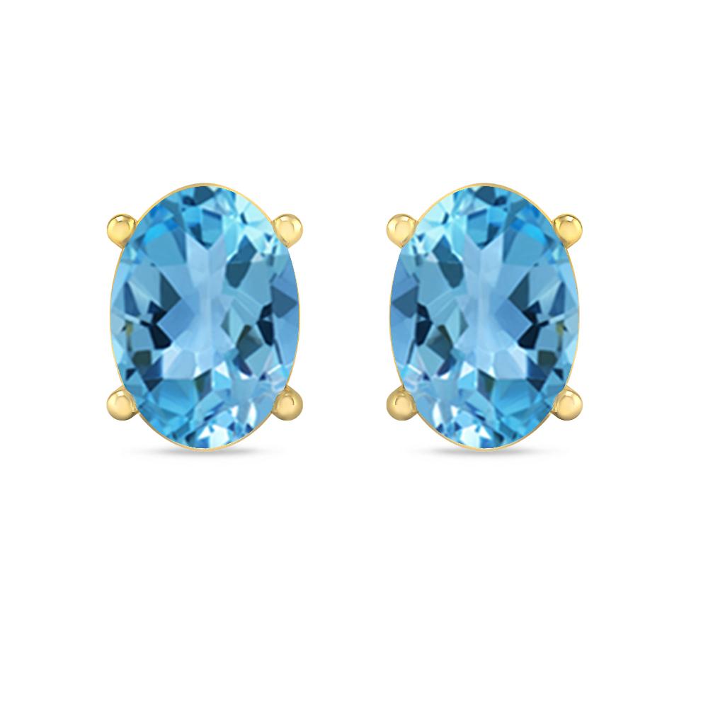 Yellow Gold - Blue Topaz