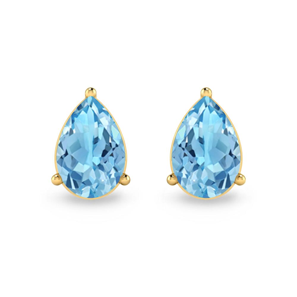 Yellow Gold - Blue Topaz