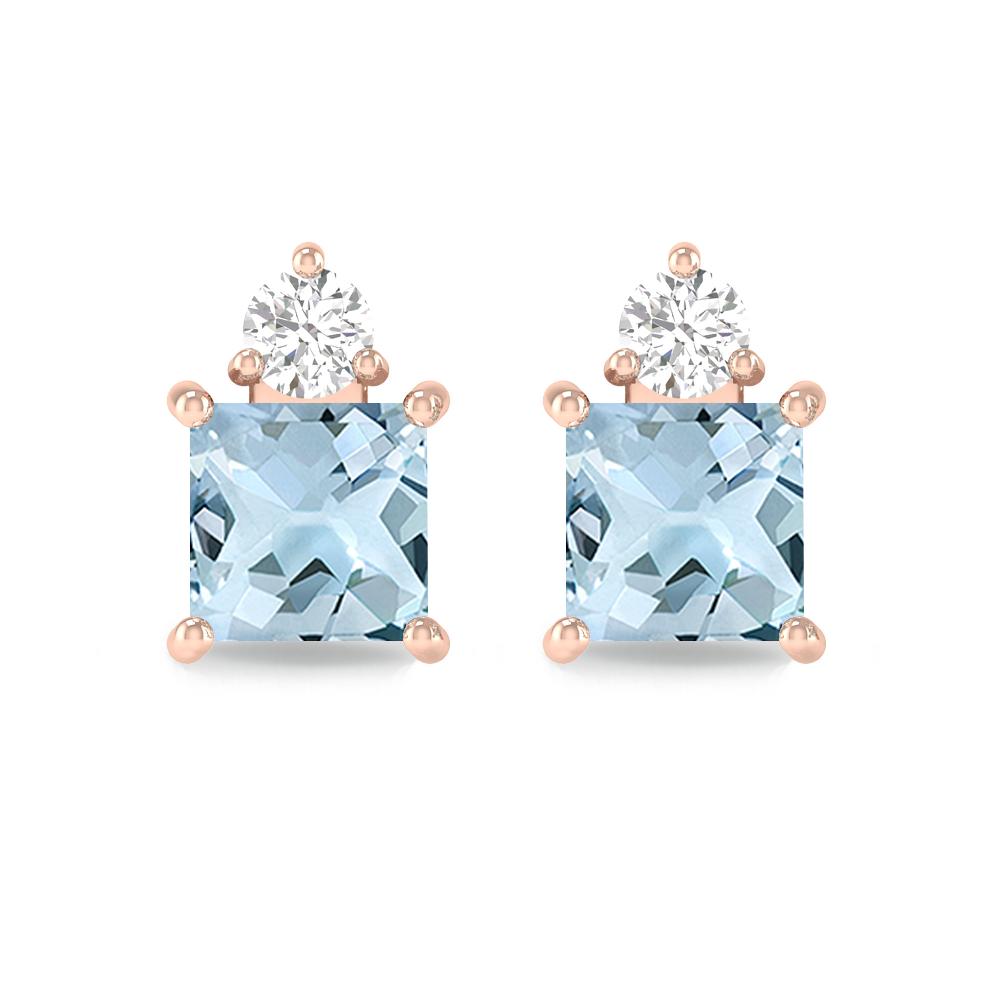 Rose Gold - Aquamarine