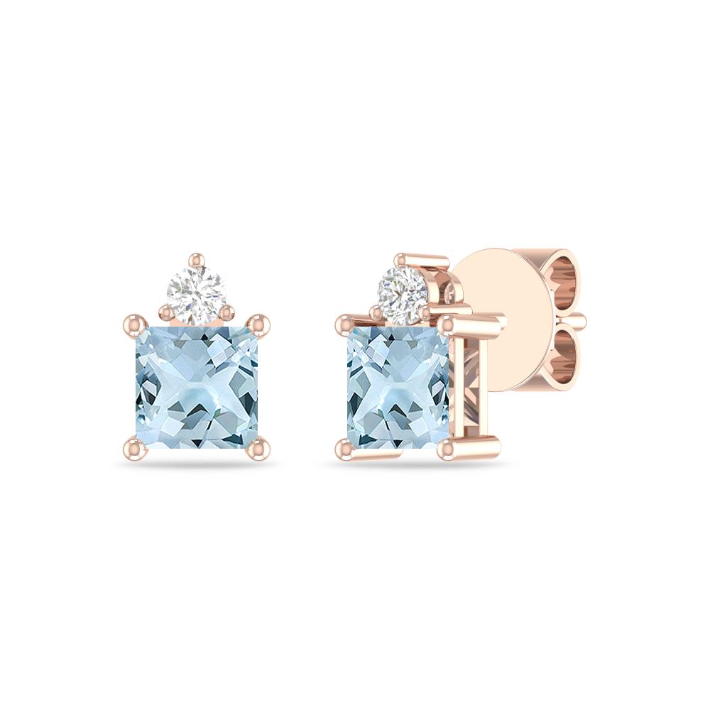 Rose Gold - Aquamarine