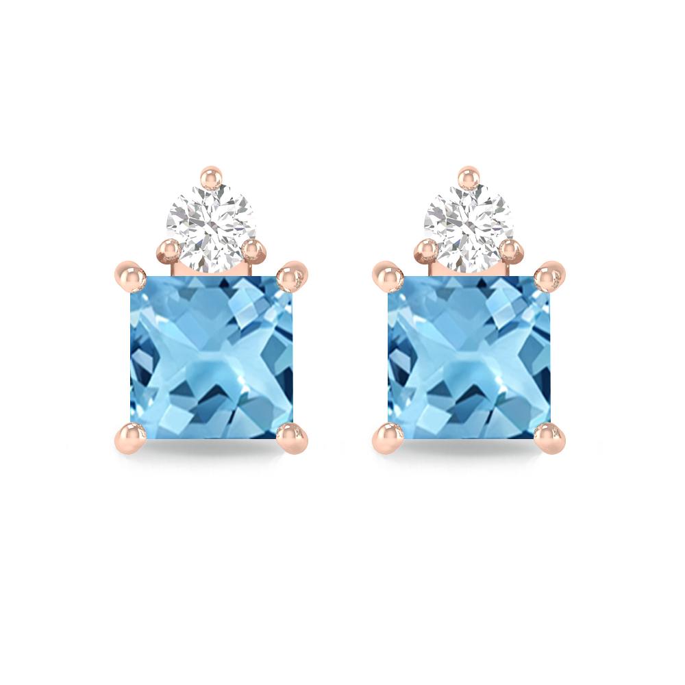 Rose Gold - Blue Topaz