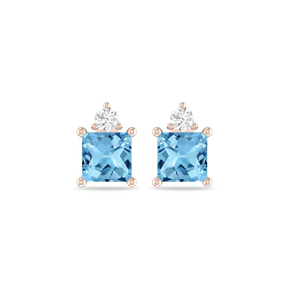 Rose Gold - Blue Topaz