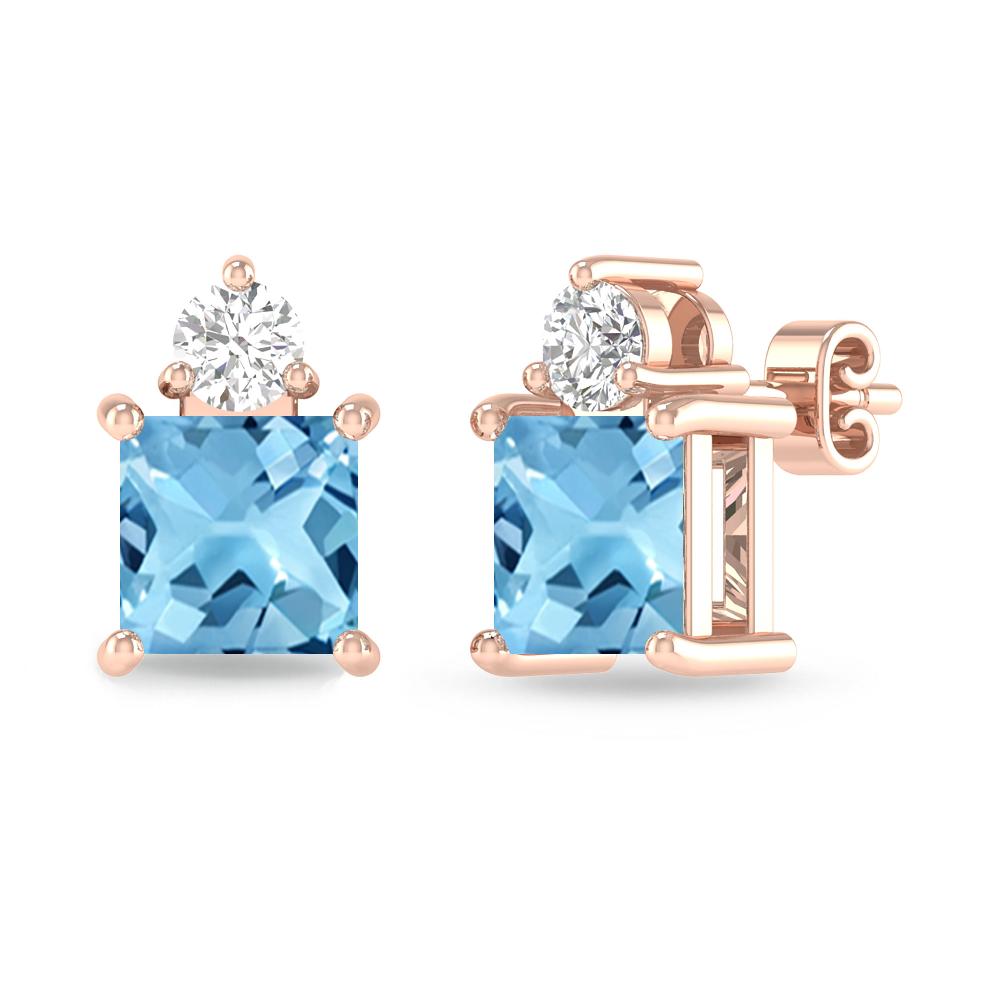 Rose Gold - Blue Topaz