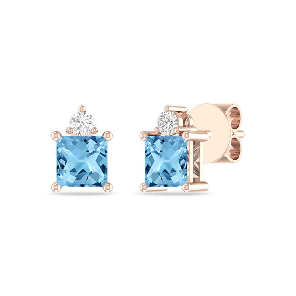 Rose Gold - Blue Topaz