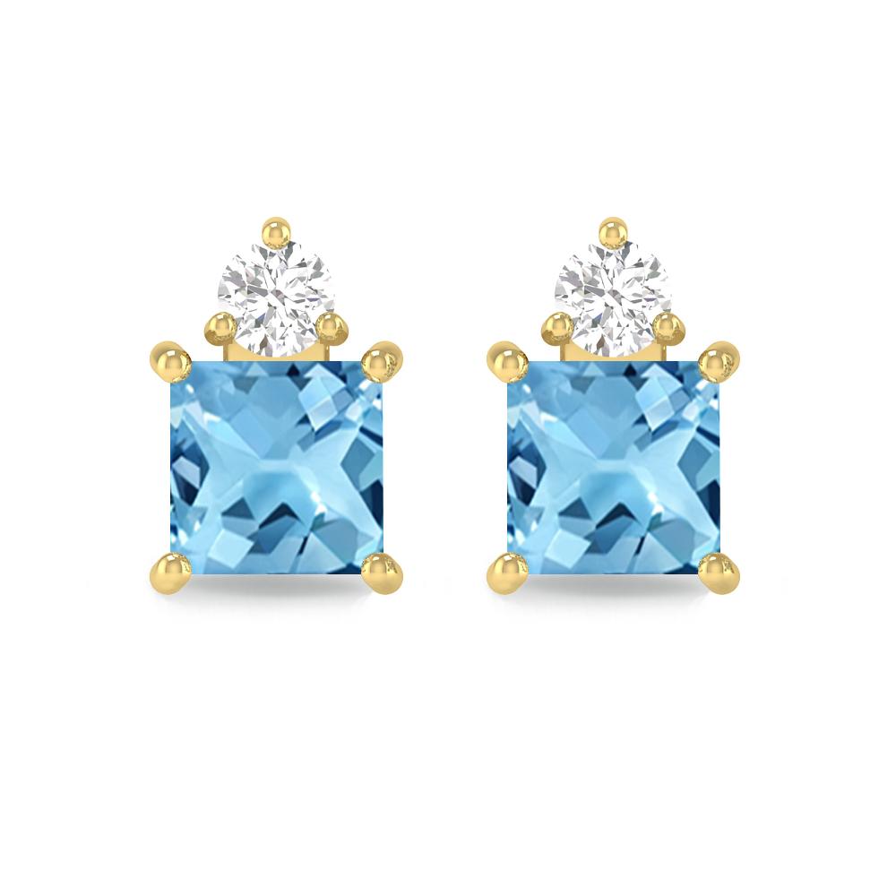 Yellow Gold - Blue Topaz