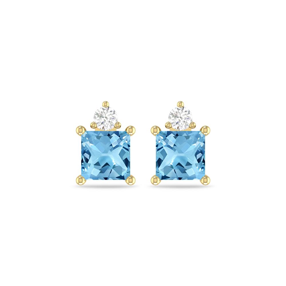 Yellow Gold - Blue Topaz