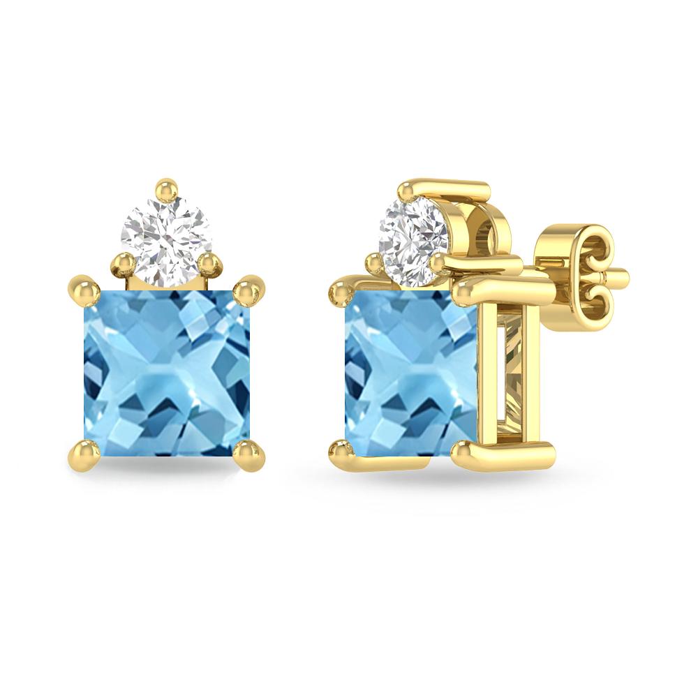 Yellow Gold - Blue Topaz