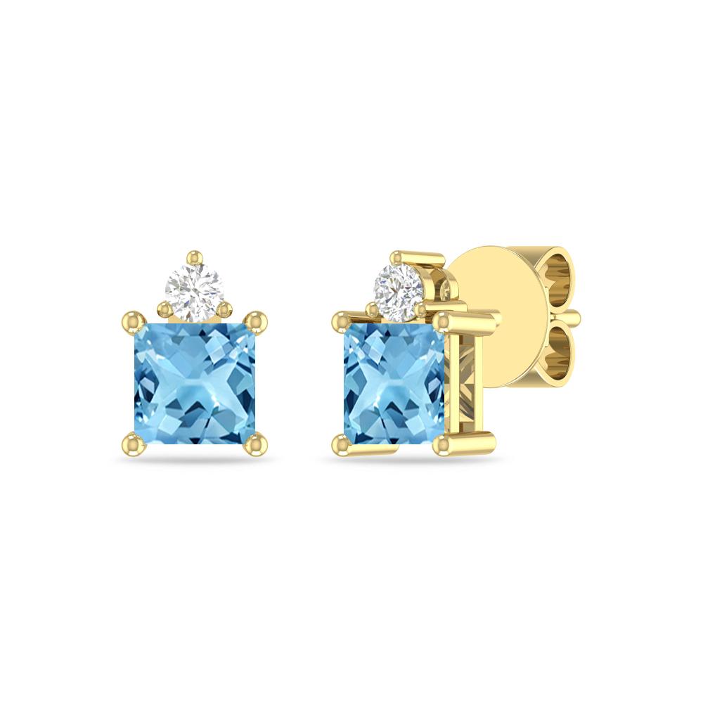 Yellow Gold - Blue Topaz