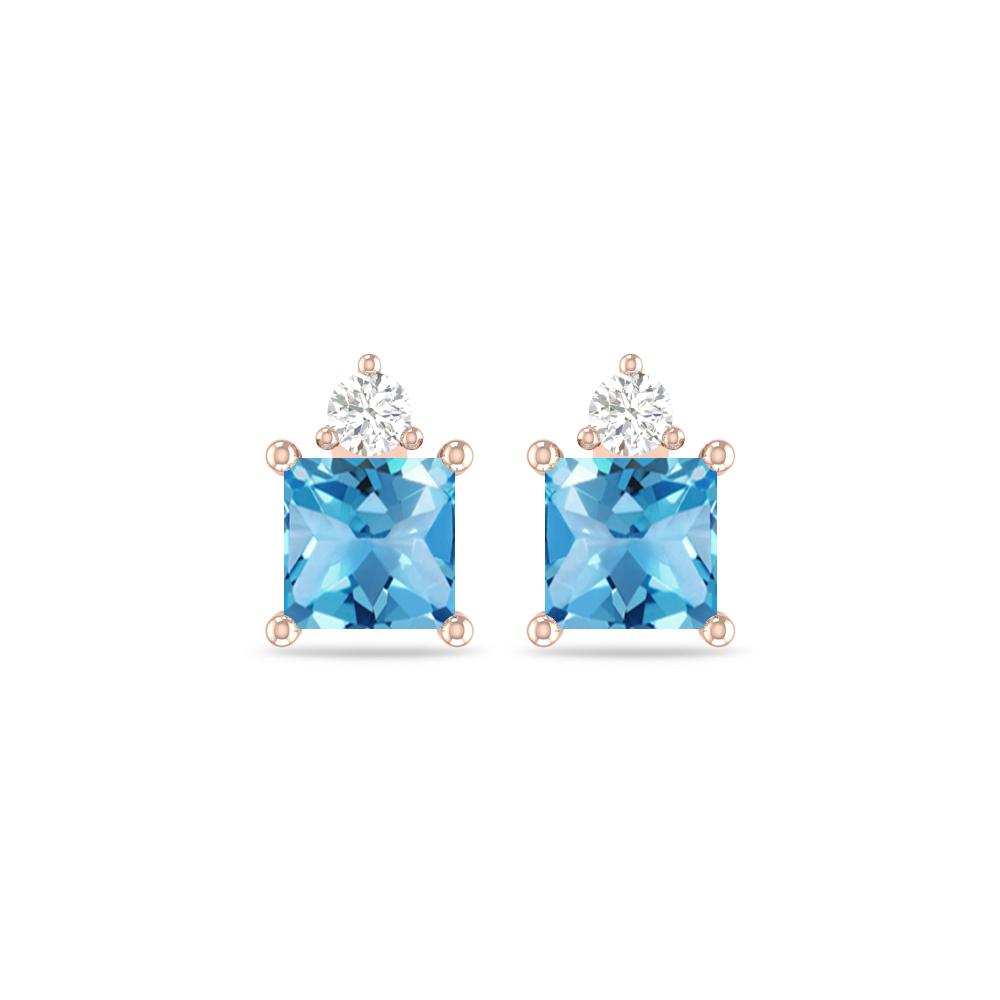 Rose Gold - Blue Topaz