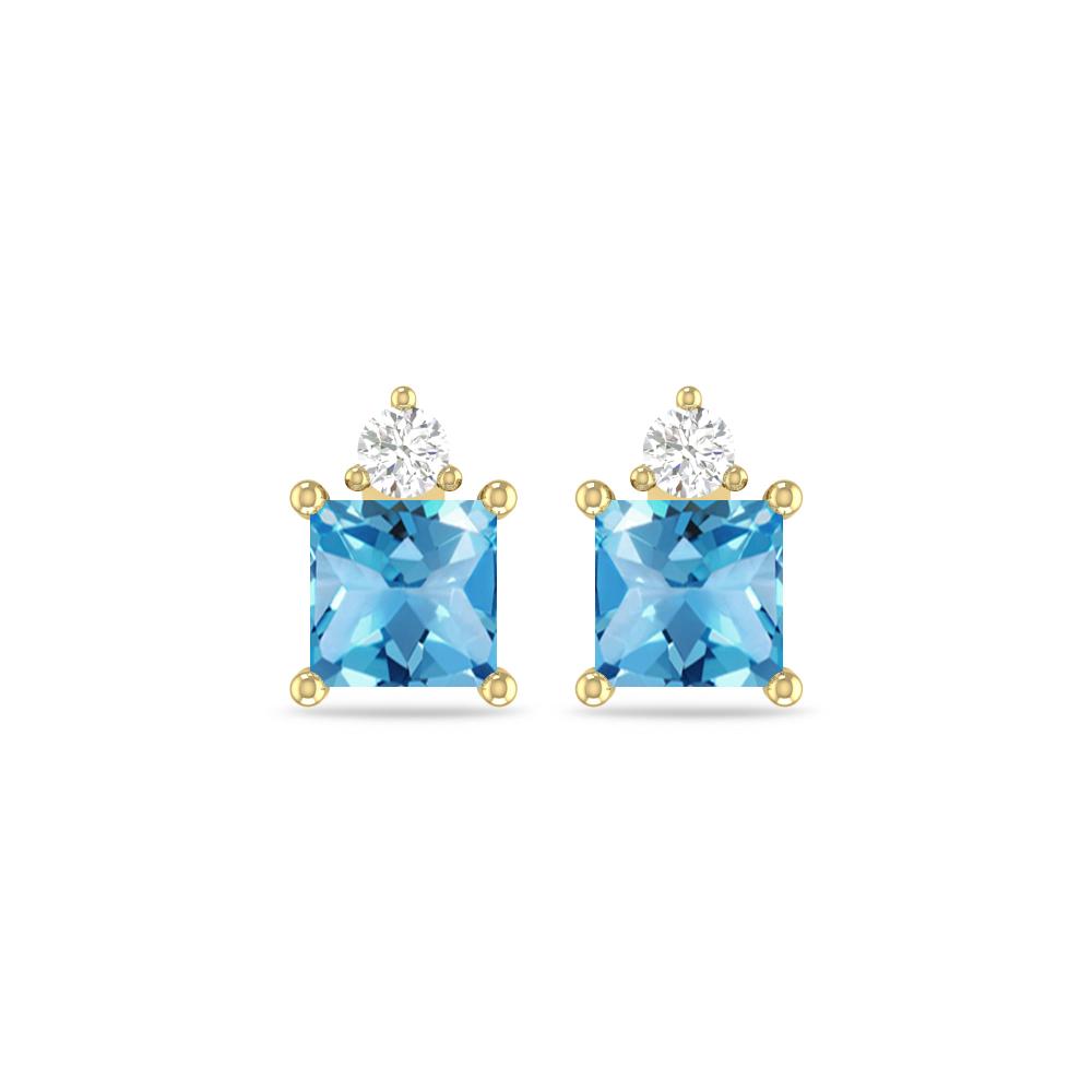 Yellow Gold - Blue Topaz