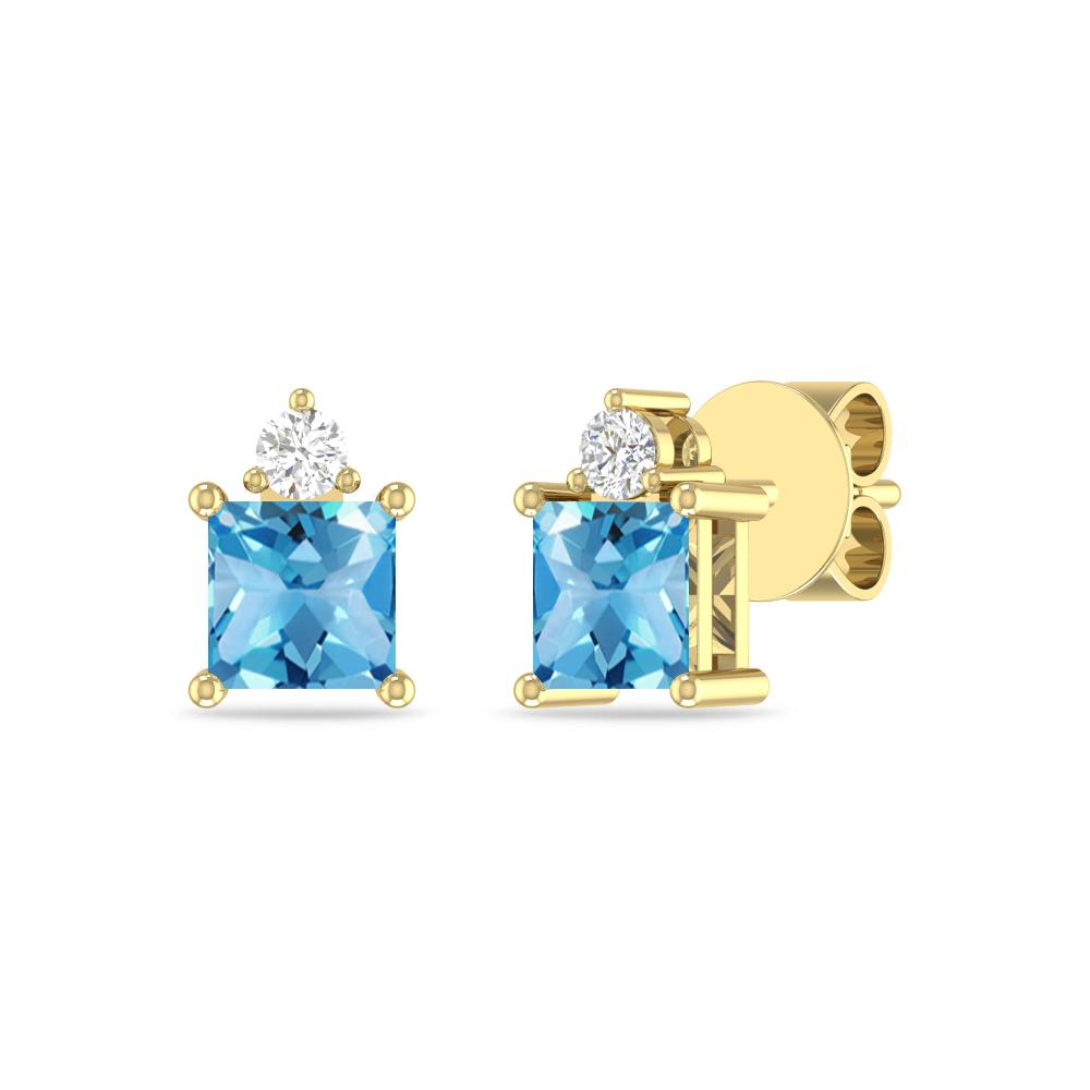 Yellow Gold - Blue Topaz