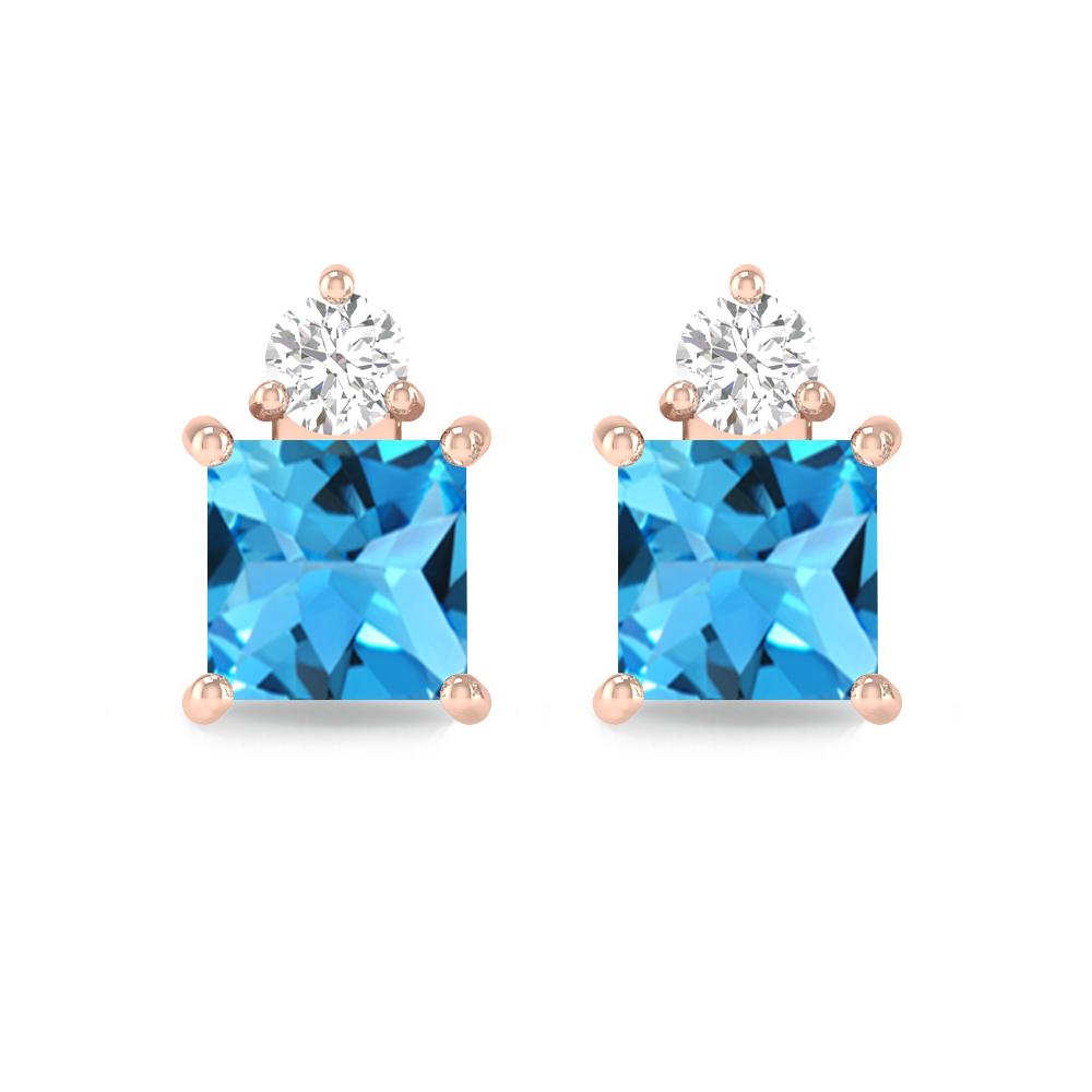 Rose Gold - Blue Topaz