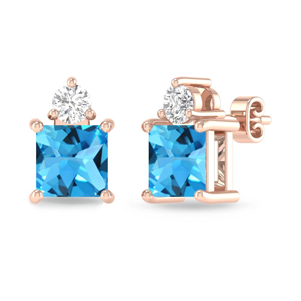 Rose Gold - Blue Topaz