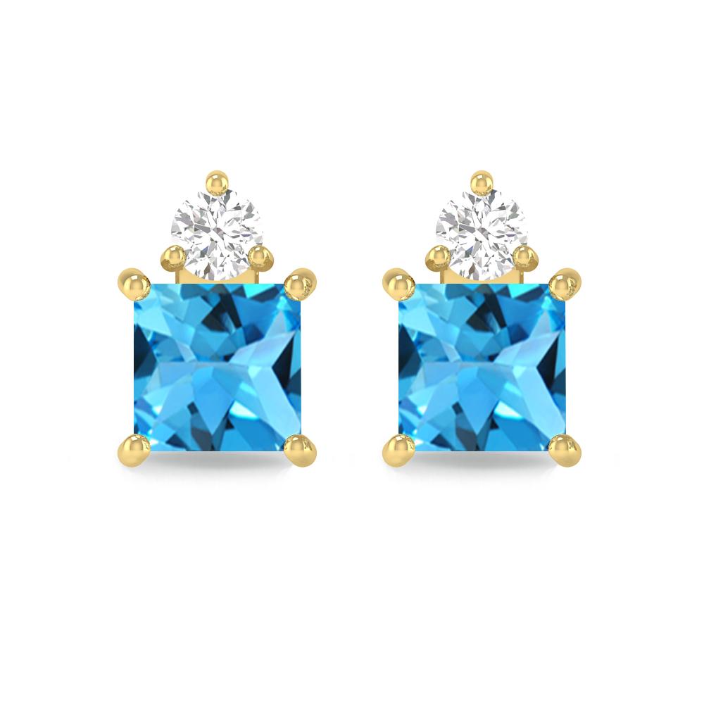 Yellow Gold - Blue Topaz